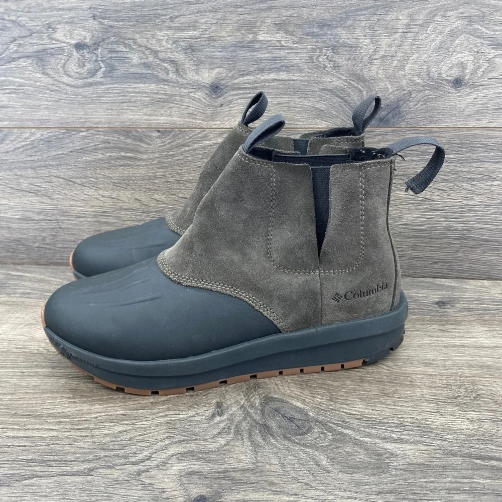 Columbia Moritza Shield Chelsea Boot Womens 9 Grey Waterproof Suede BL8854-326